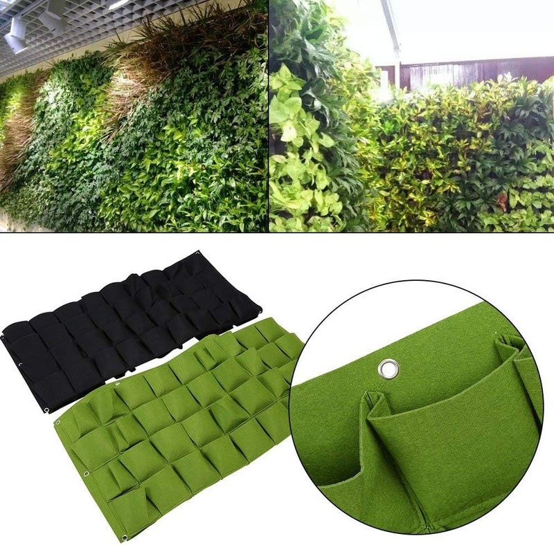 woobles Vertical Hanging Garden Planter, Plant Hanging Bags,36 Pocket Outdoor Vertical Greening Wall Garden Plant Grow Bags for Apartments, Balconies, Patios, Schoolyards and Rooftop (Green 72) - Image 5
